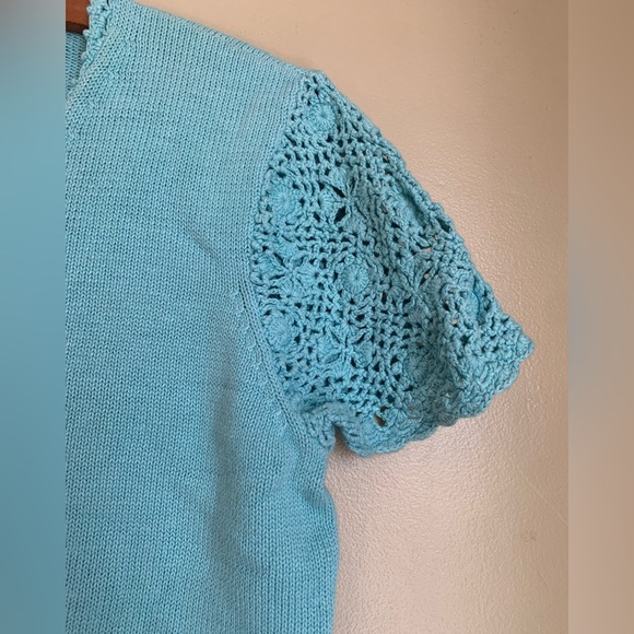 St johns bay short sleeve sweater spring crochet sleeves cottage core - Picture 4 of 7